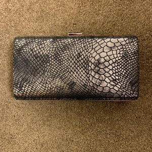 Metallic Faux Snake Skin Evening Purse